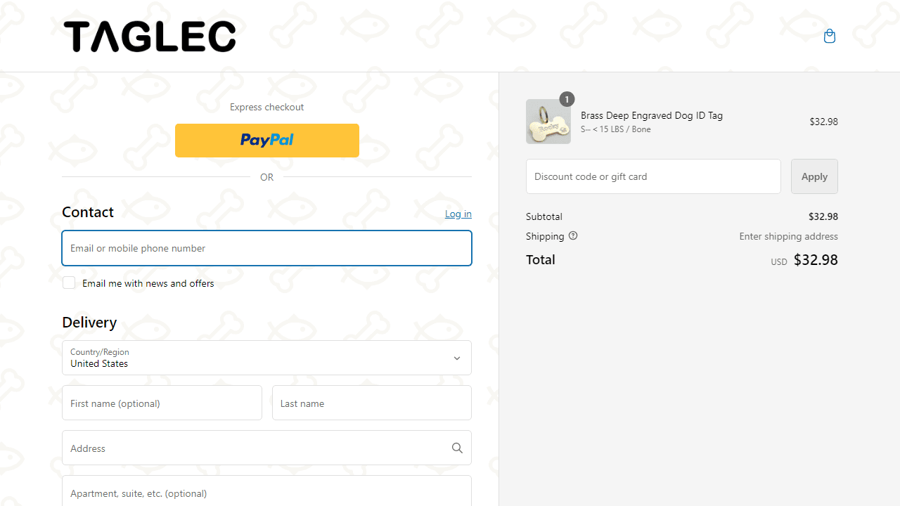 How to apply Taglec coupon code